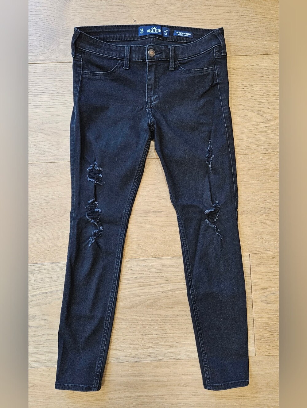 Hollister Washed Black Distressed Jean Legging / W=27 and L=26